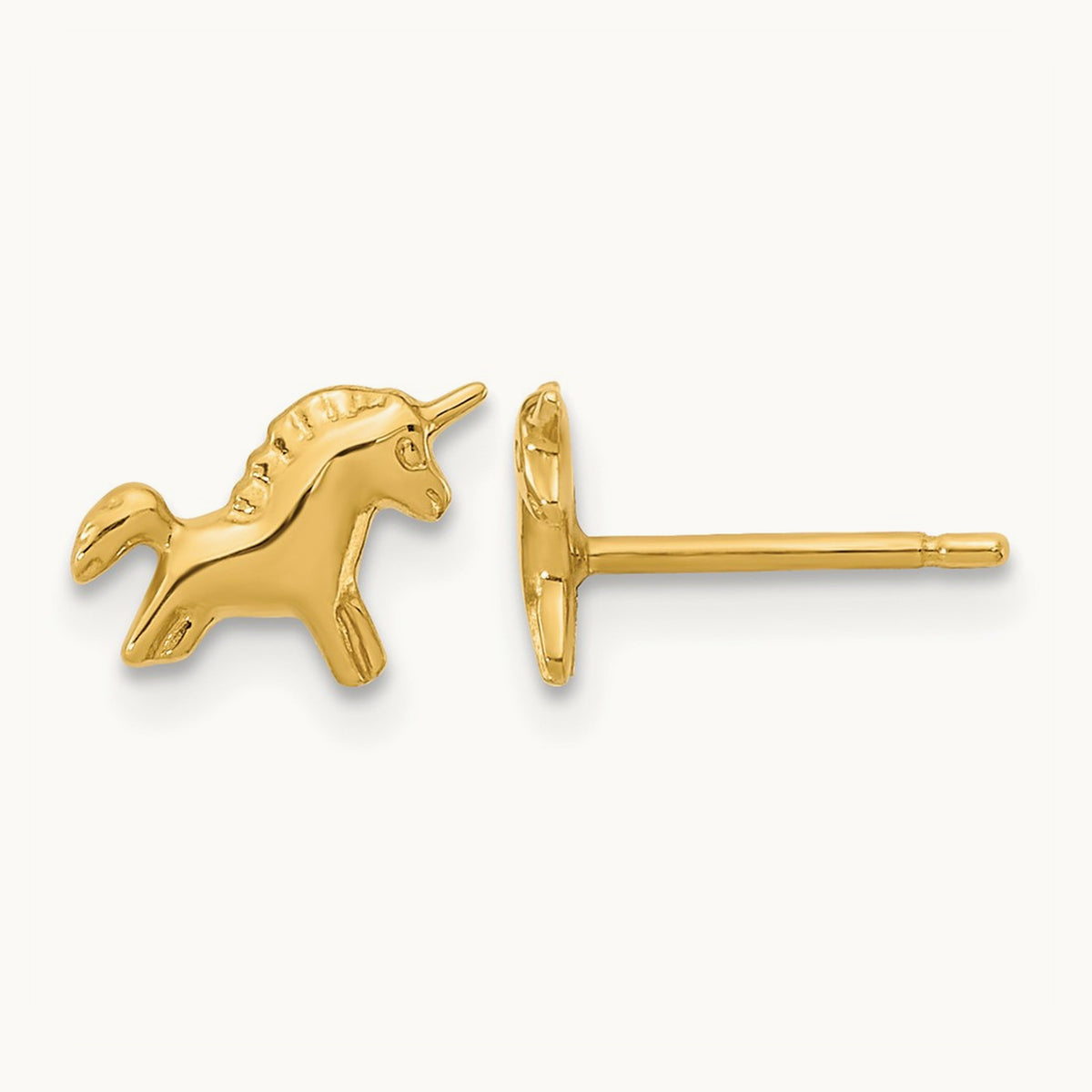 Polished Unicorn Post Earrings — 6.5mm