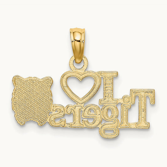 I HEART TIGERS w/ Tiger Head Charm, 14K