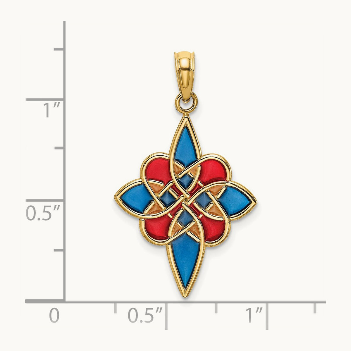 Enameled Celtic Knot Charm, 14K