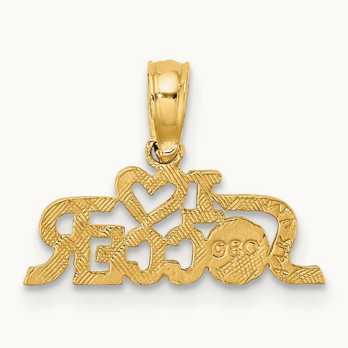 I HEART SOCCER Charm, 14K