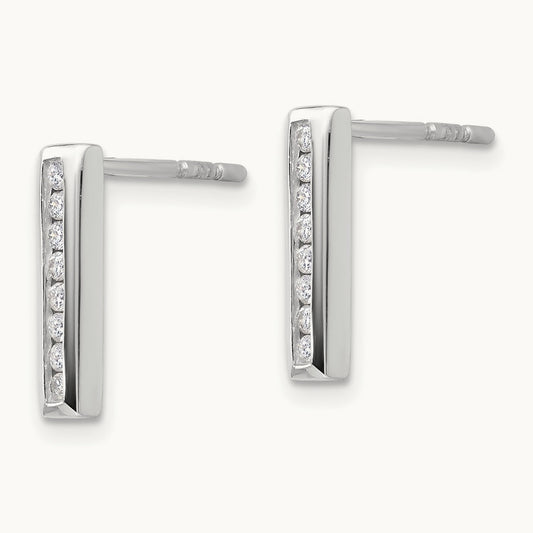Vertical Bar Post Earrings, 0.15 ct tw Lab-Grown Diamond