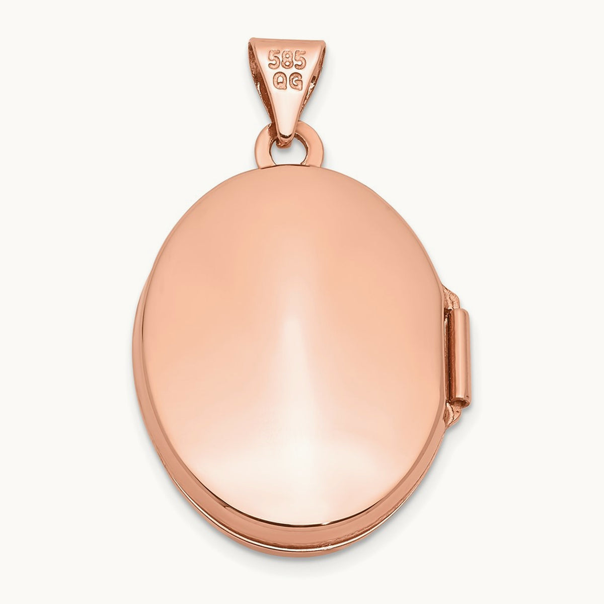 Scroll Design Oval Locket, 21mm, 14K Rose Gold