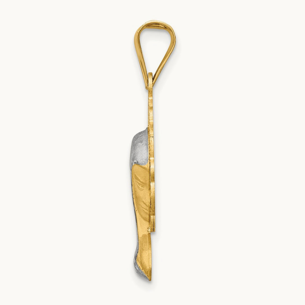 Satin And Polished Mary Pendant — 14K Two-Tone Gold