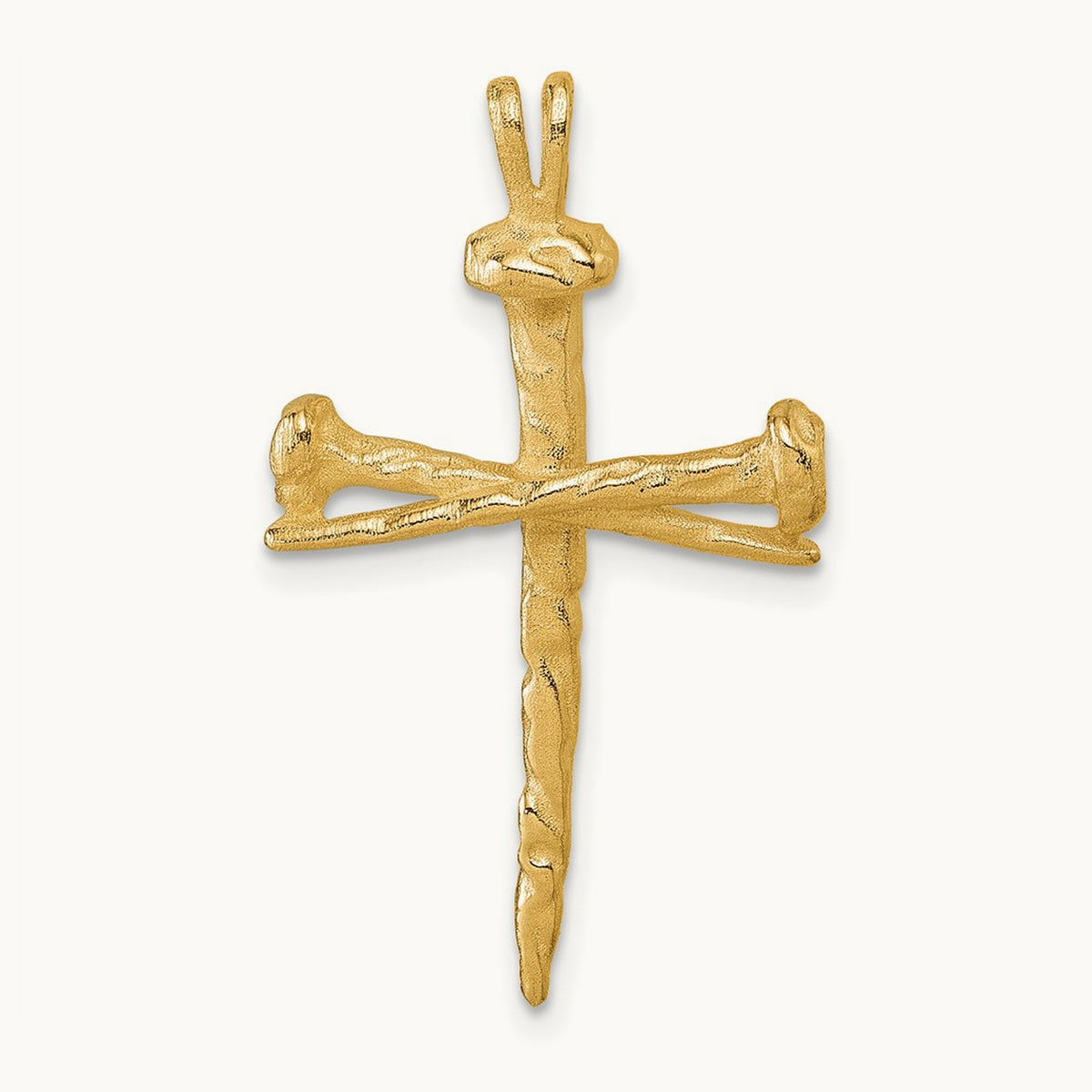 Polished Nail Cross Charm — 33.4mm