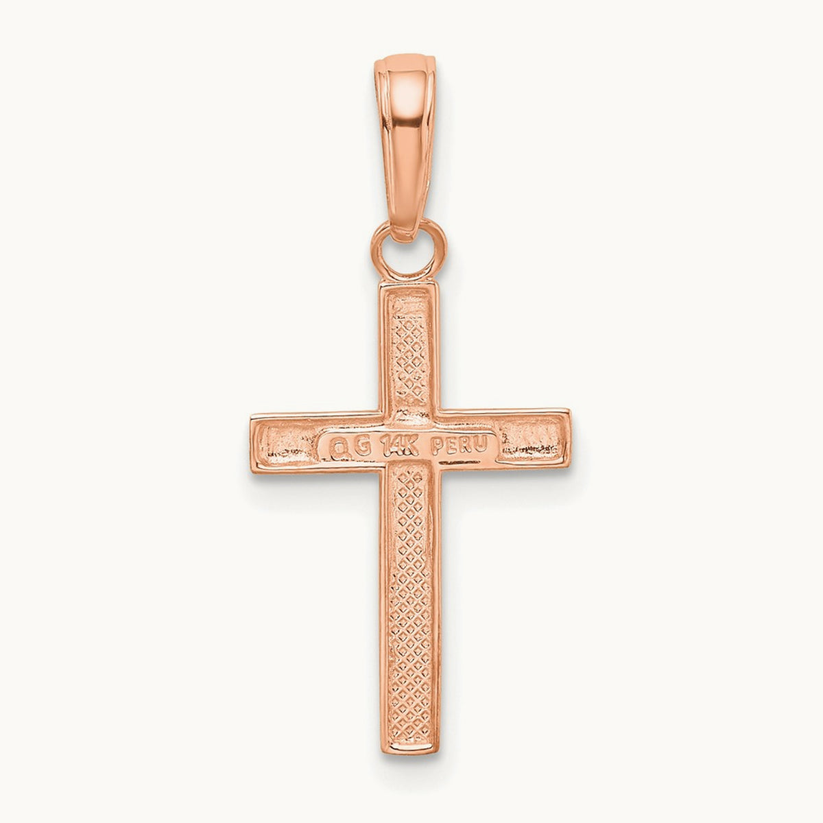 Small Cross Pendant, 14K Rose Gold