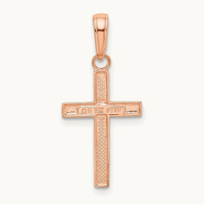 Small Cross Pendant, 14K Rose Gold