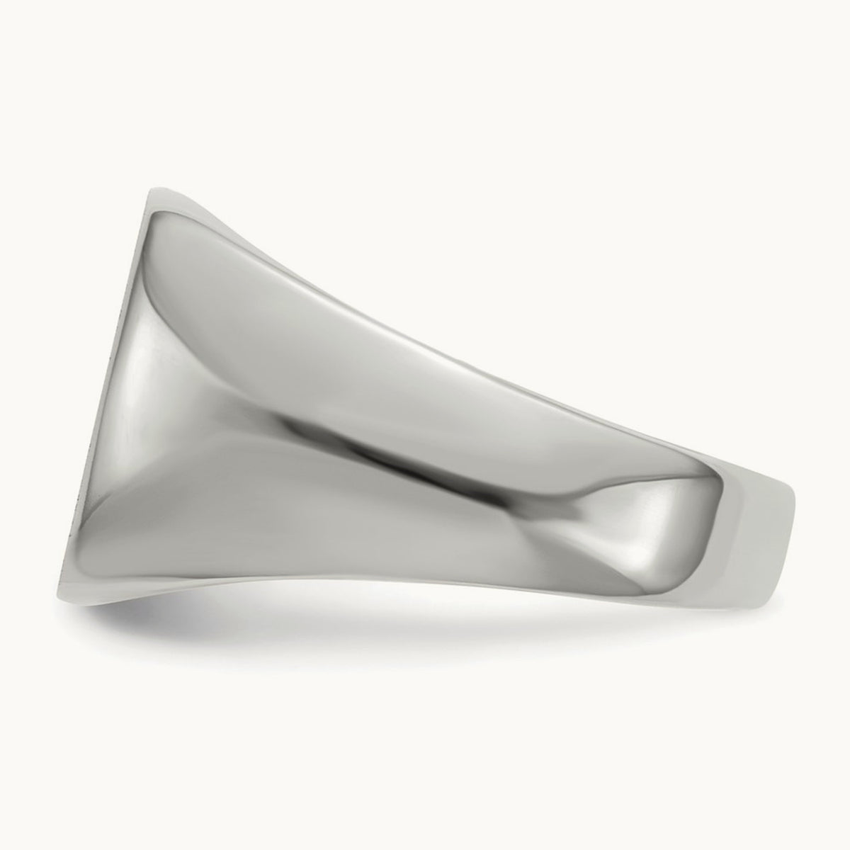 12.5x12. Open Back Signet Ring, 5mm, 14K White Gold