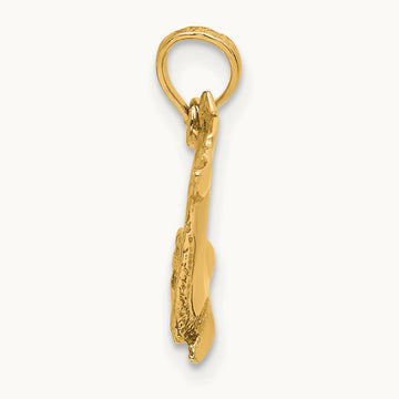 Jumping Dolphin Charm — 14K Yellow Gold
