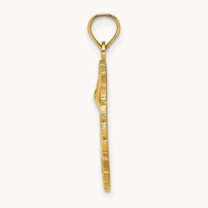 JAMAICA w/ Bird in Circle Charm, 14K