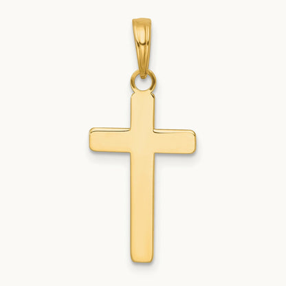 Polished Large Cross Charm, 14K