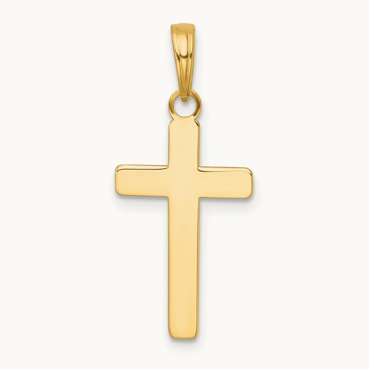 Polished Large Cross Charm, 14K