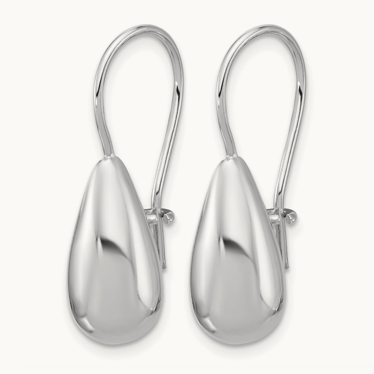 Leslie's' Sterling Silver RH-plated Polish Teardrop Dangle Earrings