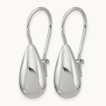 Leslie's' Sterling Silver RH-plated Polish Teardrop Dangle Earrings
