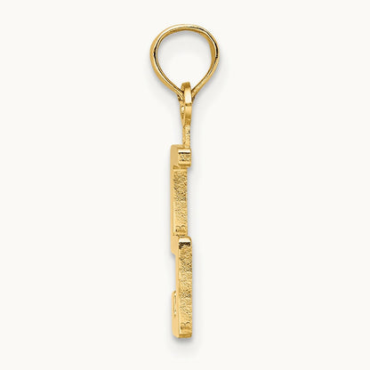 Polished Number 5 Pendant — 14K Yellow Gold