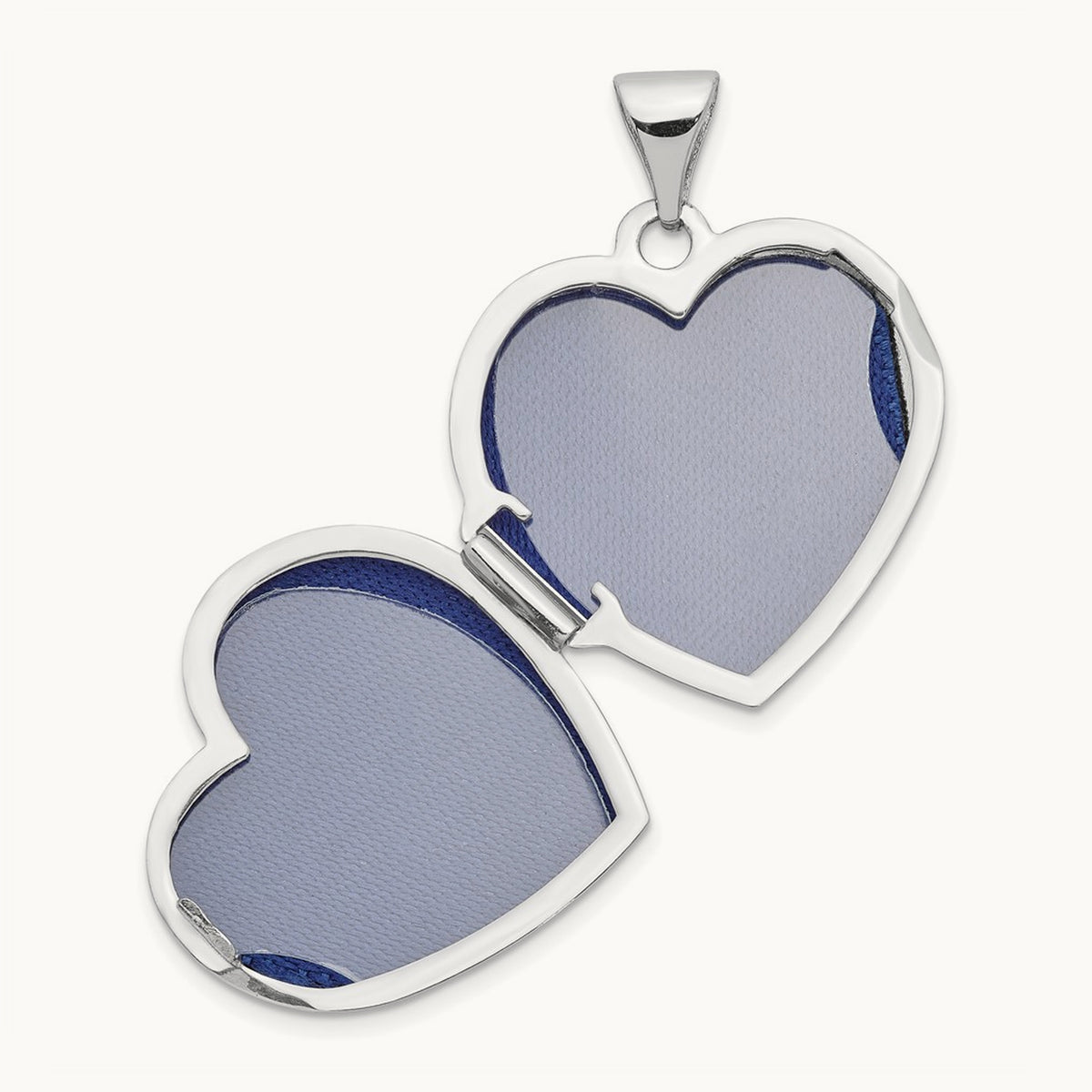 Domed Heart Locket — 14K White Gold