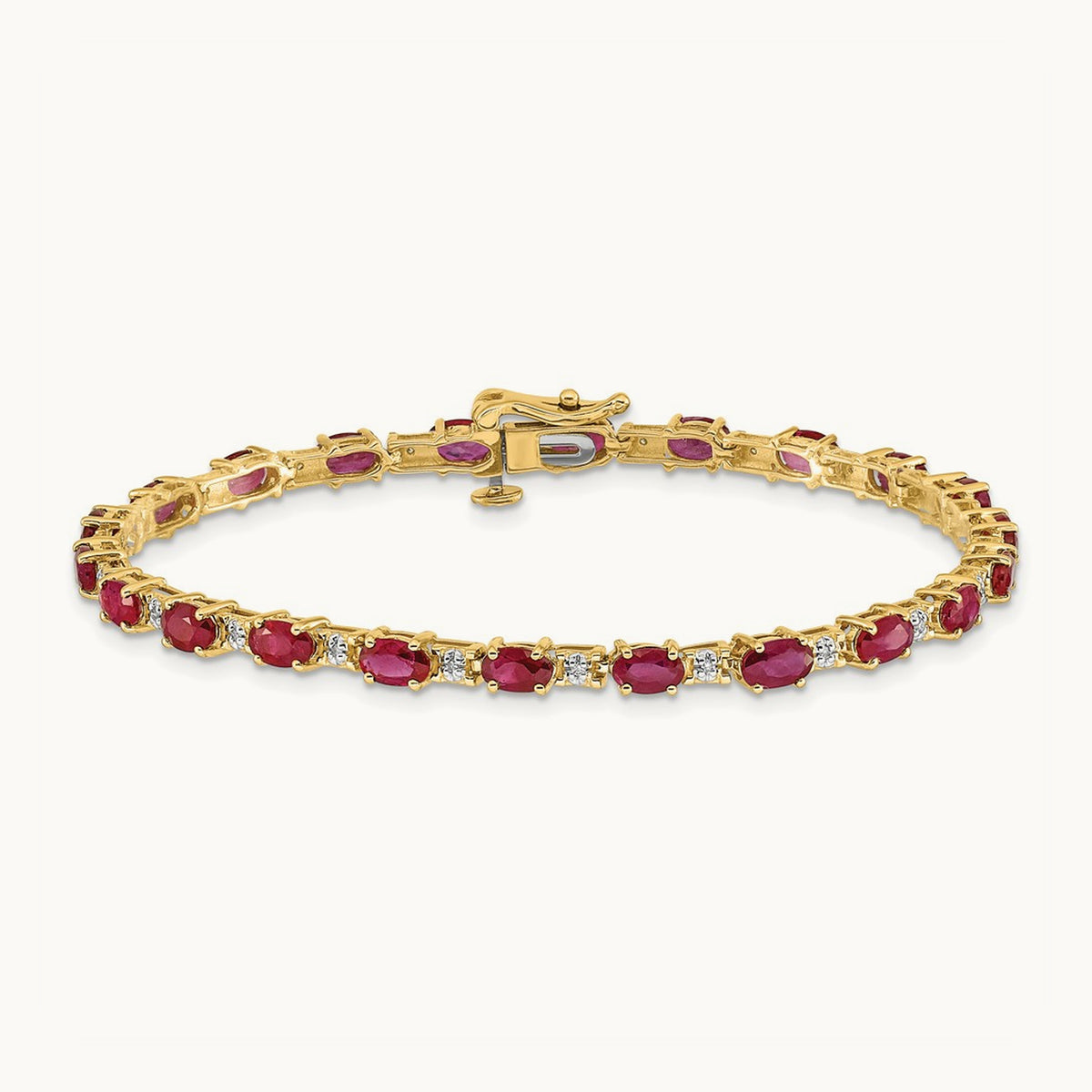 Diamond and Ruby Bracelet — 14K Yellow Gold