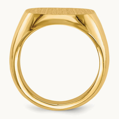 17.0x17. Closed Back Mens Signet Ring, 0mm, 14K