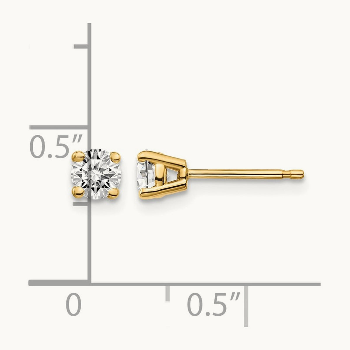 14y .50ct. I1 J-K Diamond Stud Push-on Post Earrings