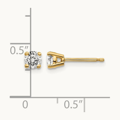 14y .50ct. I1 J-K Diamond Stud Push-on Post Earrings