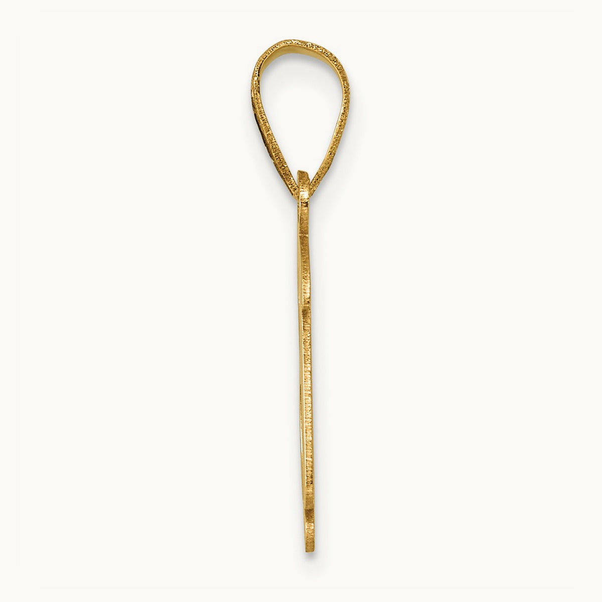 Polished Script Initial Pendant — 14K Yellow Gold, B