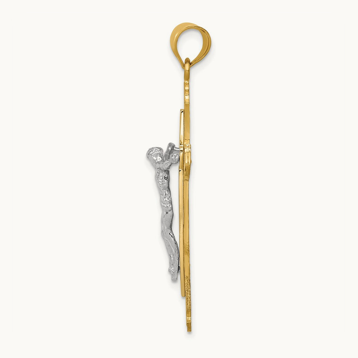 Crucifix Pendant, 14K Two-tone