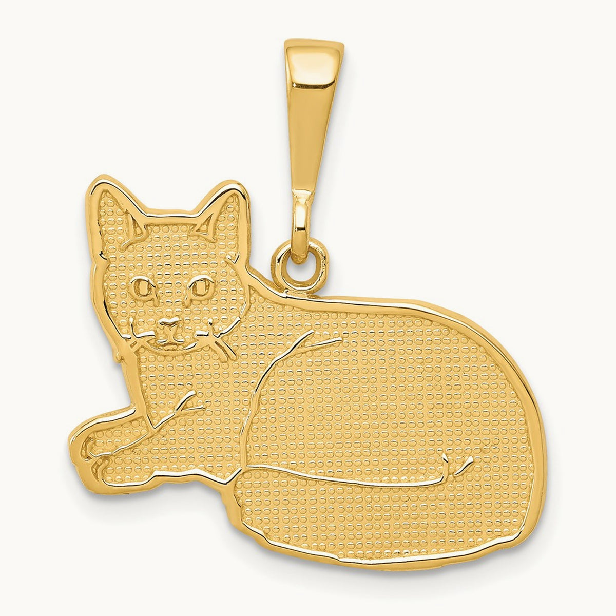 Russian Blue Cat Pendant, 14K