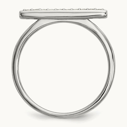 Diamond Bar Ring — 14K White Gold