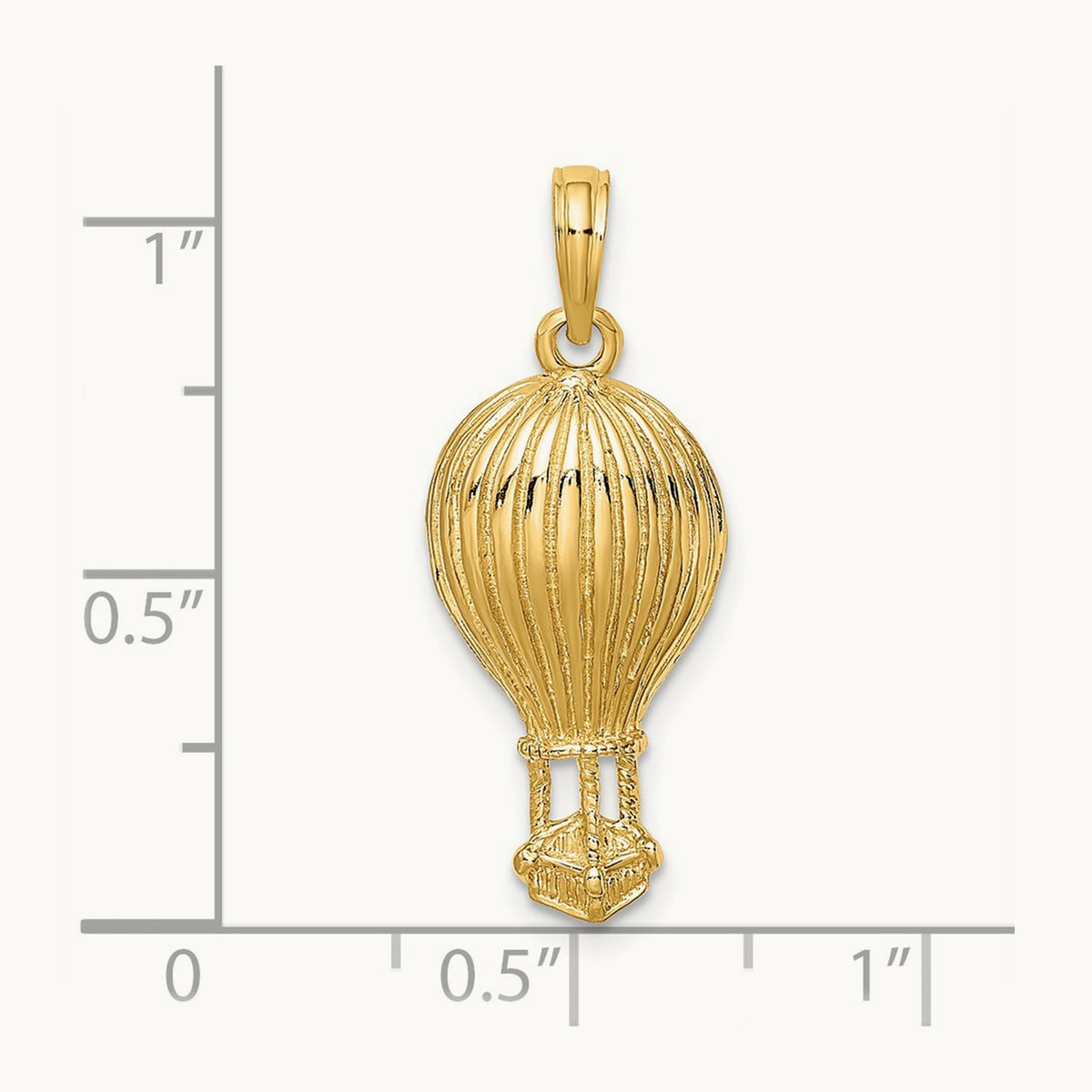 Polished Hot Air Ballon Charm — 14K Yellow Gold