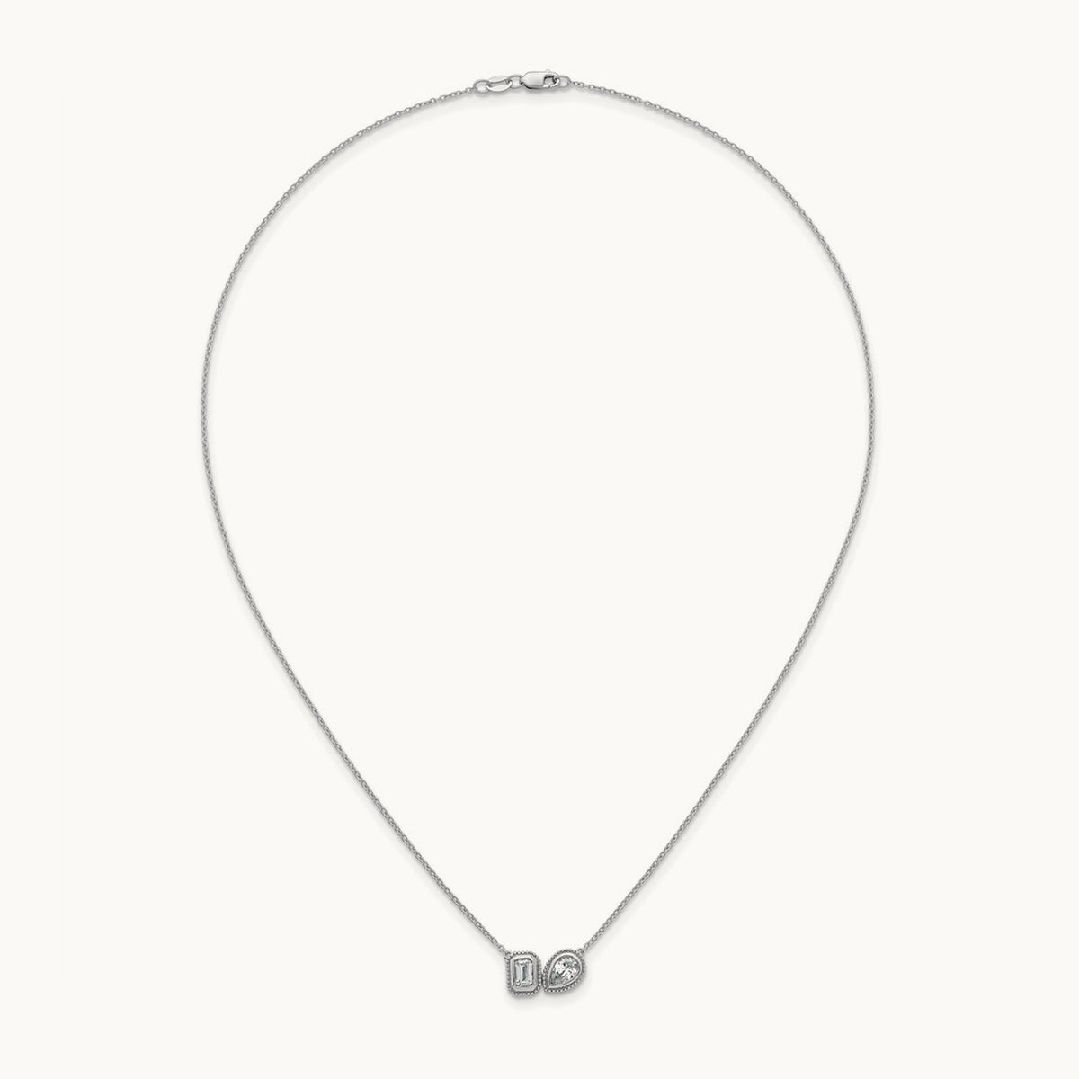 2 Stone Necklace, 1.00 ct tw Lab-Grown Diamond