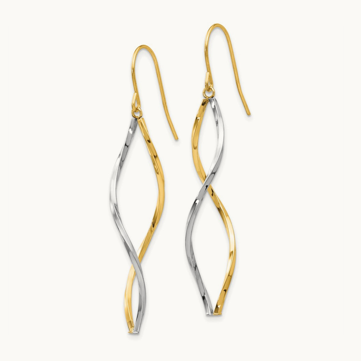 Twist Dangle Earrings, 14K Two-tone