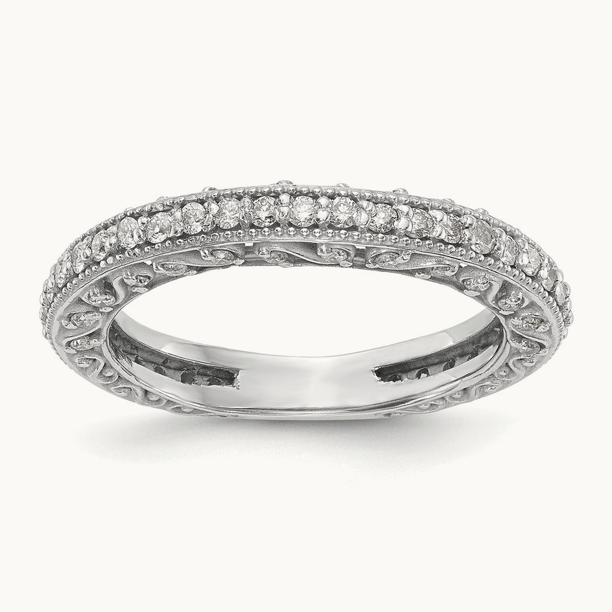 Diamond Wedding Band, 14K White Gold
