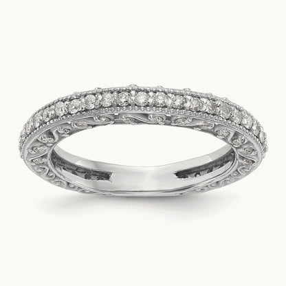Diamond Wedding Band, 14K White Gold