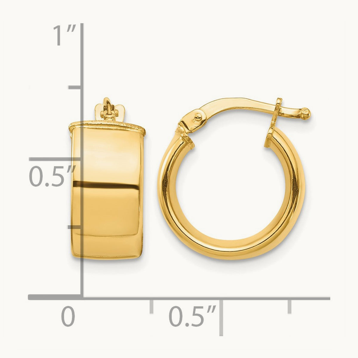 High Polished Hoop Earrings — 14K Yellow Gold