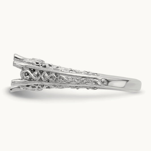 Round Solitaire 5/8 ct Center Engagement Ring Mounting, 14K White Gold