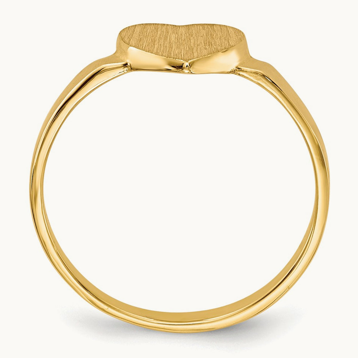 Open Back Heart Signet Ring — 14K Yellow Gold, 7.5x6.5mm