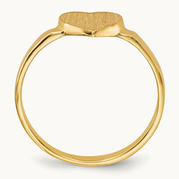 Open Back Heart Signet Ring — 14K Yellow Gold, 7.5x6.5mm