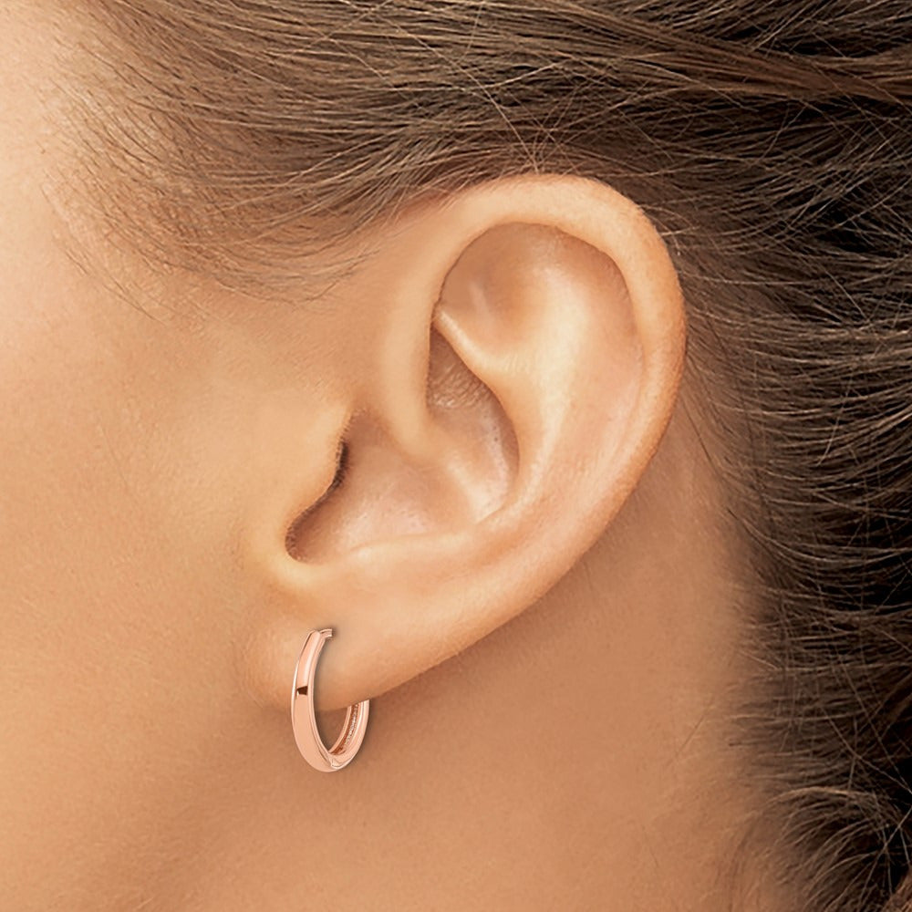 Polished Hinged Hoop Earrings — 14K Rose Gold
