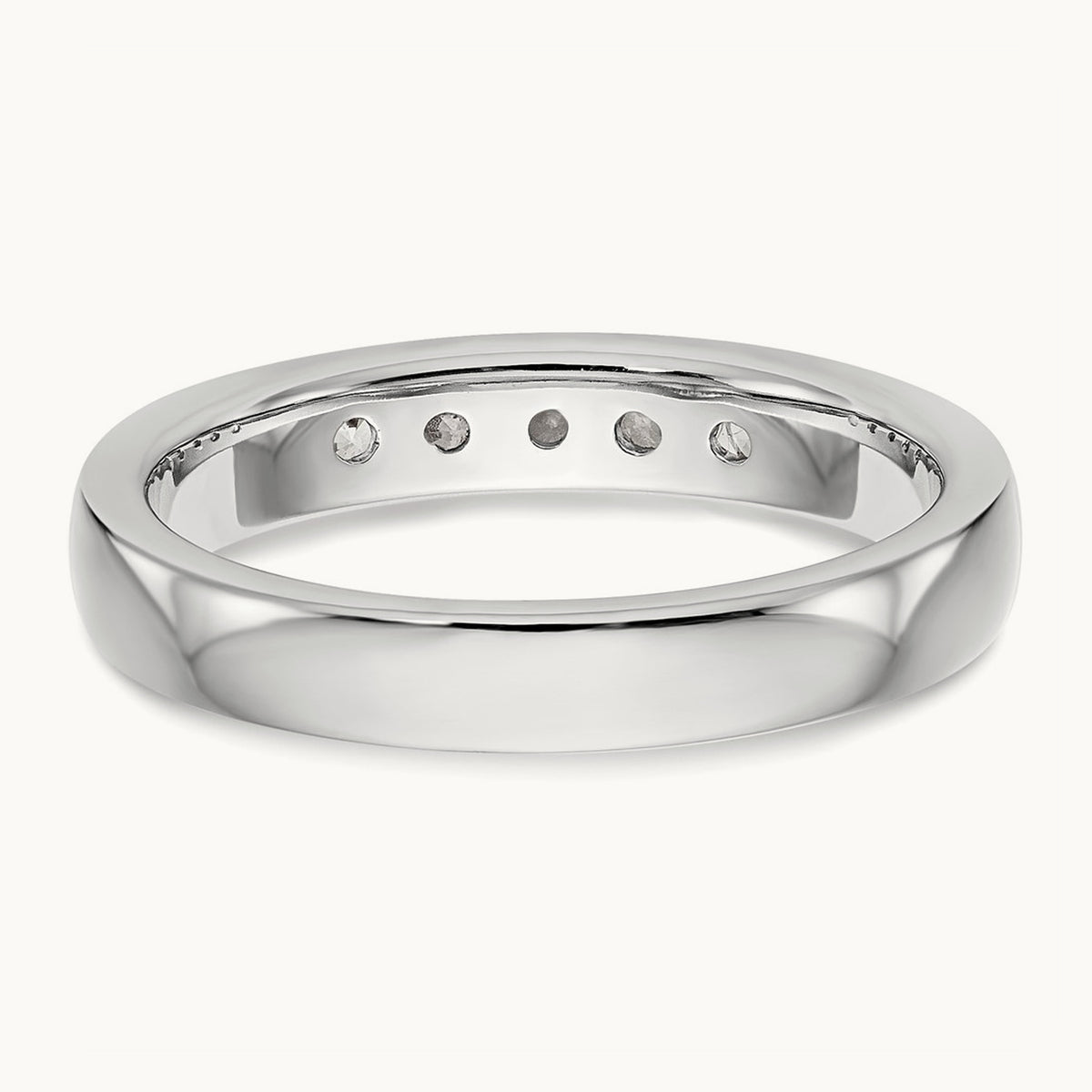 5-Stone Diamond Channel Band, 14K White Gold