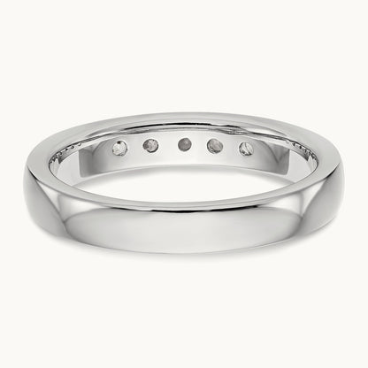 5-Stone Diamond Channel Band, 14K White Gold