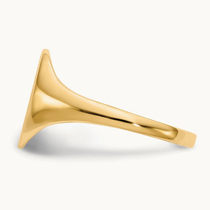 9.5x11. Closed Back Signet Ring, 0mm, 14K