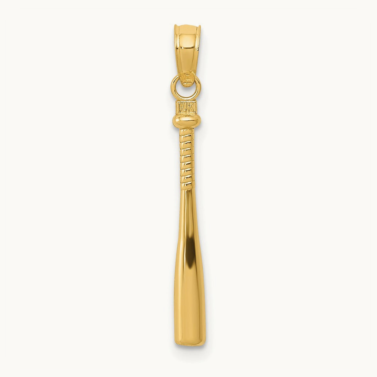 3-D Baseball Bat Pendant, 14K