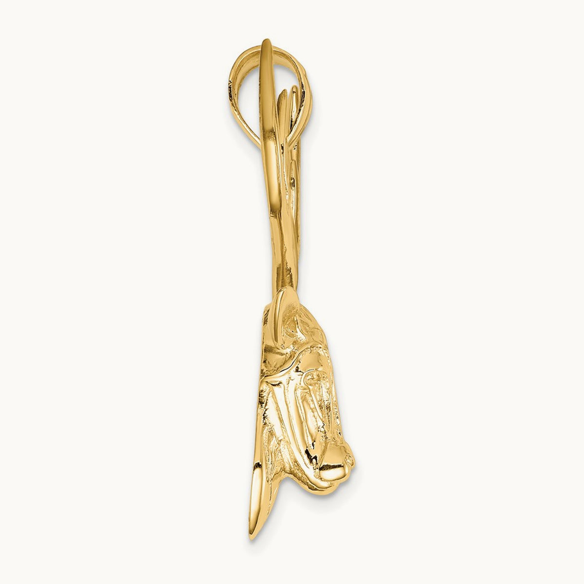 Polished Deer Head Pendant — 35mm