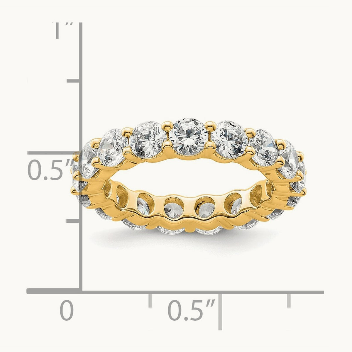 Polished Shared Prong 3ct Diamond Eternity Band, 14K Gold in 14K Yellow Gold