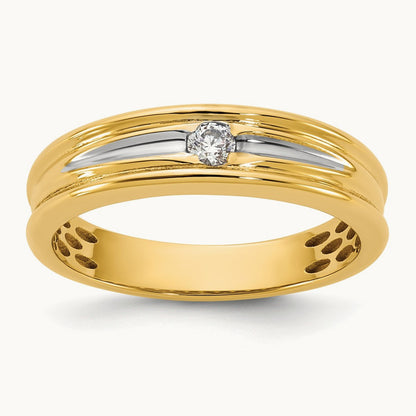 Setting: with White Rhodium IB Goodman Men's Diamond Ring Mounting, 14K Gold — 14K Yellow Gold