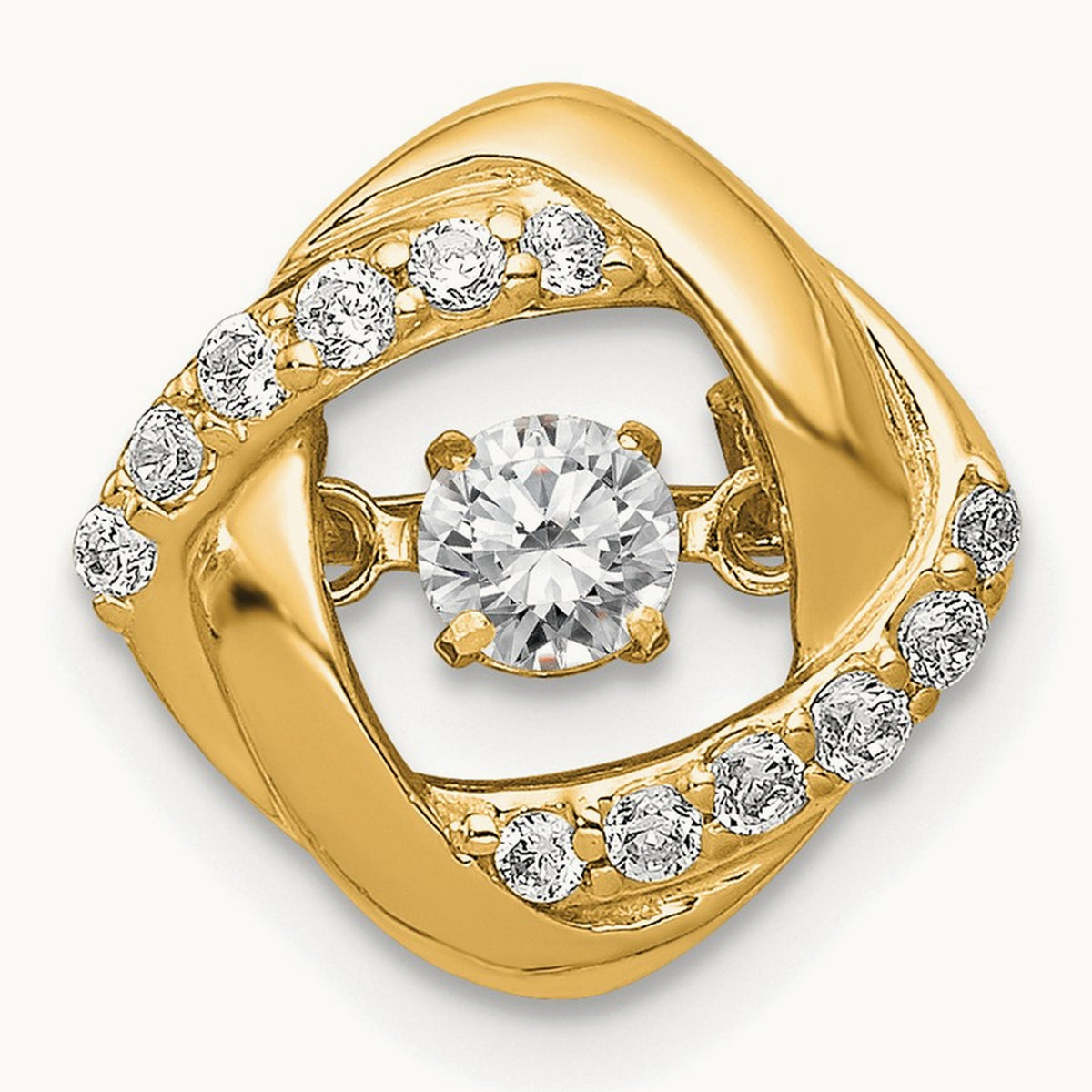 Intertwined Circles Pendant, 0.25 ct tw Lab-Grown Diamond — 14K Yellow Gold