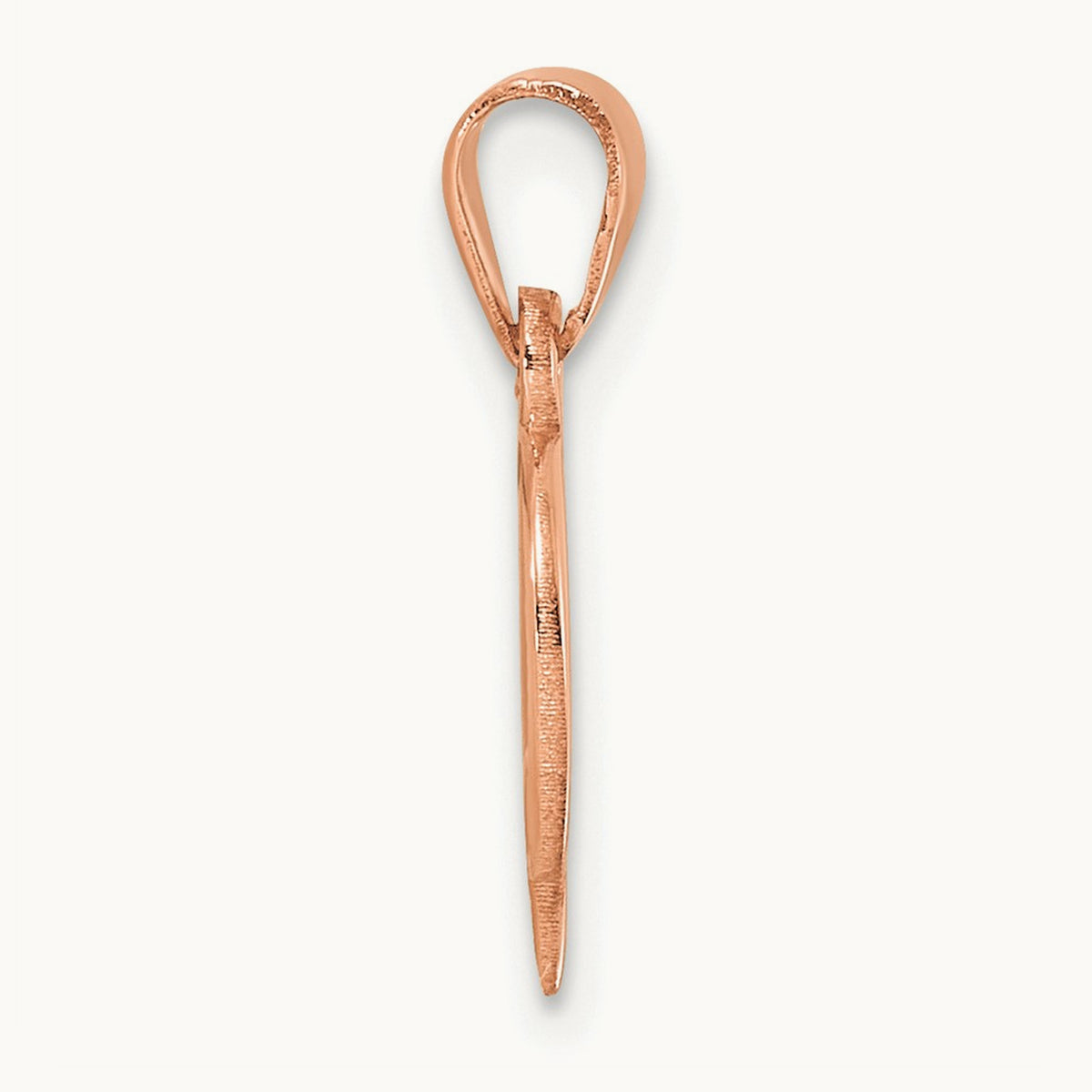 Polished Block Initial Pendant — 14K Rose Gold, Q