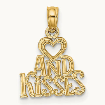 HEART AND KISSES Charm, 14K