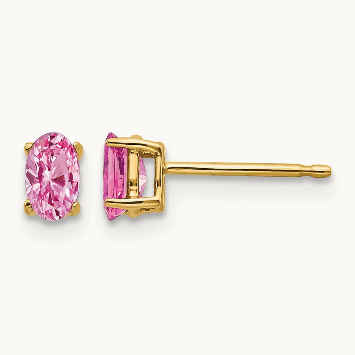 Sapphire Post Earrings, 14K Pink