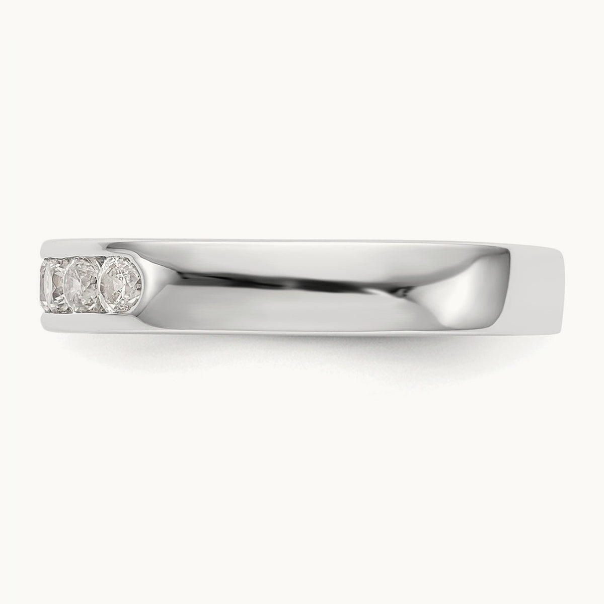 5- Stone Closed Channel Band Mounting, 2.6mm, 14K White Gold