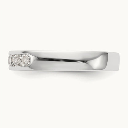5- Stone Closed Channel Band Mounting, 2.6mm, 14K White Gold